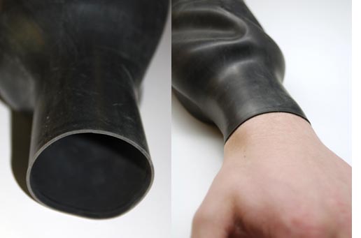 Dry suit wrist seals made of latex